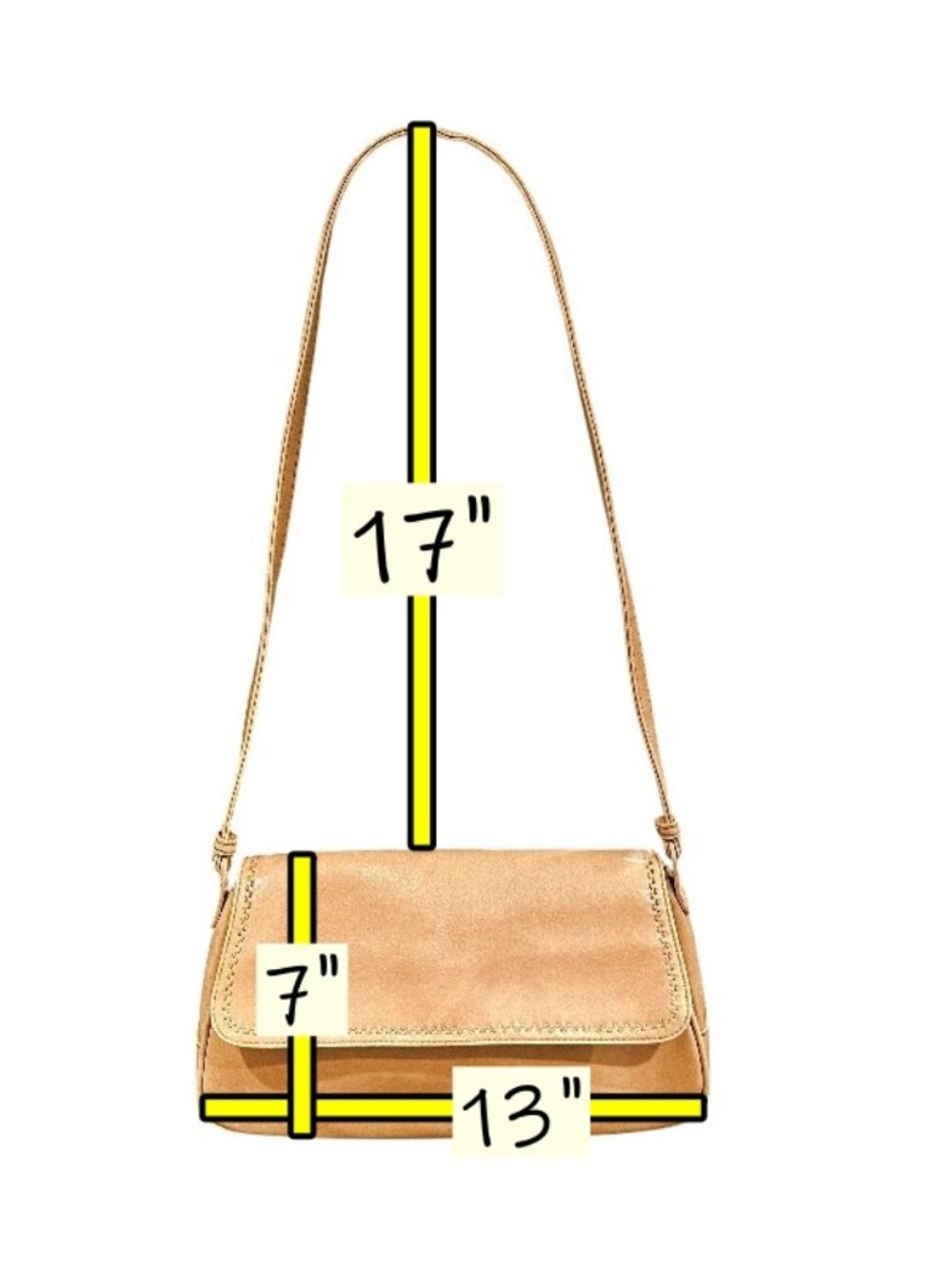 Vintage Liz Claiborne Tan Faux Leather Shoulder Bag Flap Baguette Y2K Minimalist - Picture 15 of 15